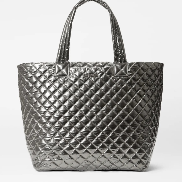 Mz Wallace Large Metro Tote- Metallic Pewter-NWT - Picture 1 of 2